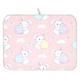 thumbnail image 1 of Heart Raspberry Flower Drying Dish Mat Quick Drying Absorbent Soft Durable for Kitchen 16" x 18", 1 of 10