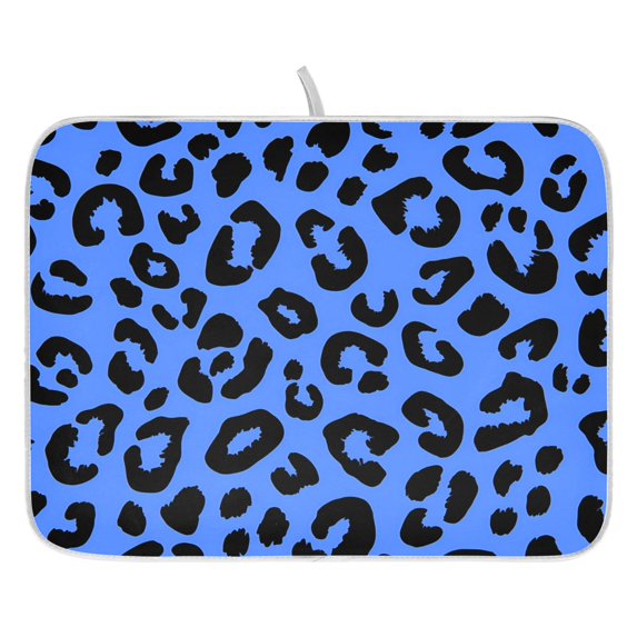 Heart Raspberry Flower Drying Dish Mat Quick Drying Absorbent Soft Durable for Kitchen 16" x 18"