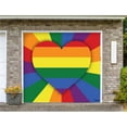 thumbnail image 1 of Heart Rays - Pride LGBT  7  ft. x  8  ft. Garage Door Decor Banner Mural, 1 of 1