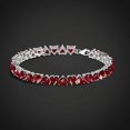 thumbnail image 1 of Heart Red CZ Ruby tennis bracelet, bracelet for women, july birthstone, 925 Sterling silver bracelet, Gold tennis bracelet, 1 of 4