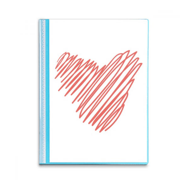 Heart Red Line Sketch Valentine's Day Book Sheet Protectors Portfolio Binder Folder