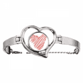thumbnail image 1 of Heart Red Line Sketch Valentine's Day Bracelet Heart Jewelry Wire Bangle, 1 of 4