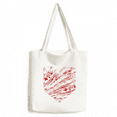 thumbnail image 1 of Heart Red Valentine's Day Drip Tote Canvas Bag Shopping Satchel Casual Handbag, 1 of 3
