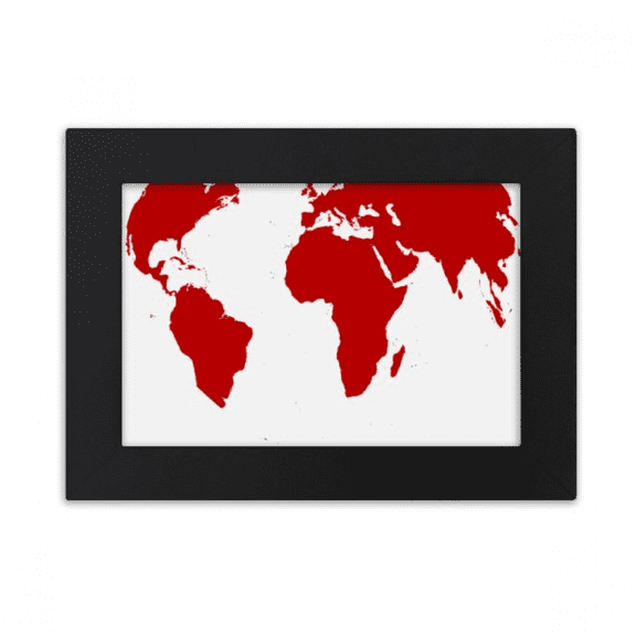 Heart Red World Map Valentine's Day Desktop Photo Frame Ornaments Picture Art Painting