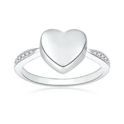 Heart Rhinestone Inlay Tiny Cremation Urn Ring Jewelry Stainless Steel Memorial Keepsake Ring Ashes Holder Waterproof Ash Ring Container with Free Funnel Kit and Velvet Jewelry Box - Size 6