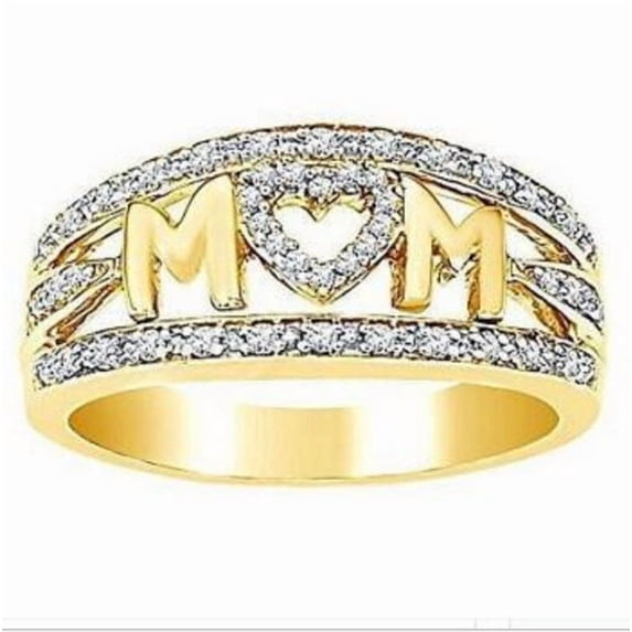 Heart Ring Gold Plated Alloy Geometric Design Women Ring Gift For Mom Girlfriend European American Style Elegant