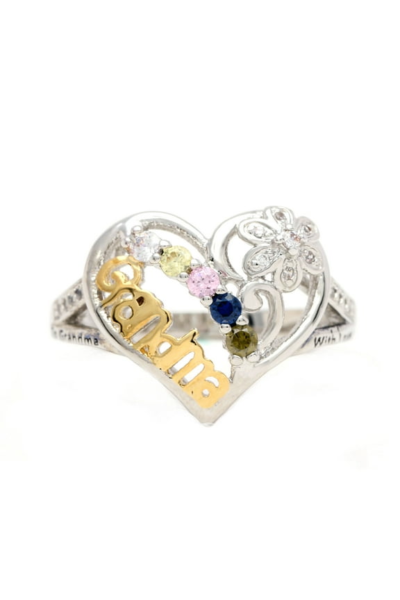 Heart Ring Inscribed To Grandma With Love Plated Cz Womens Ginger Lyne Collection