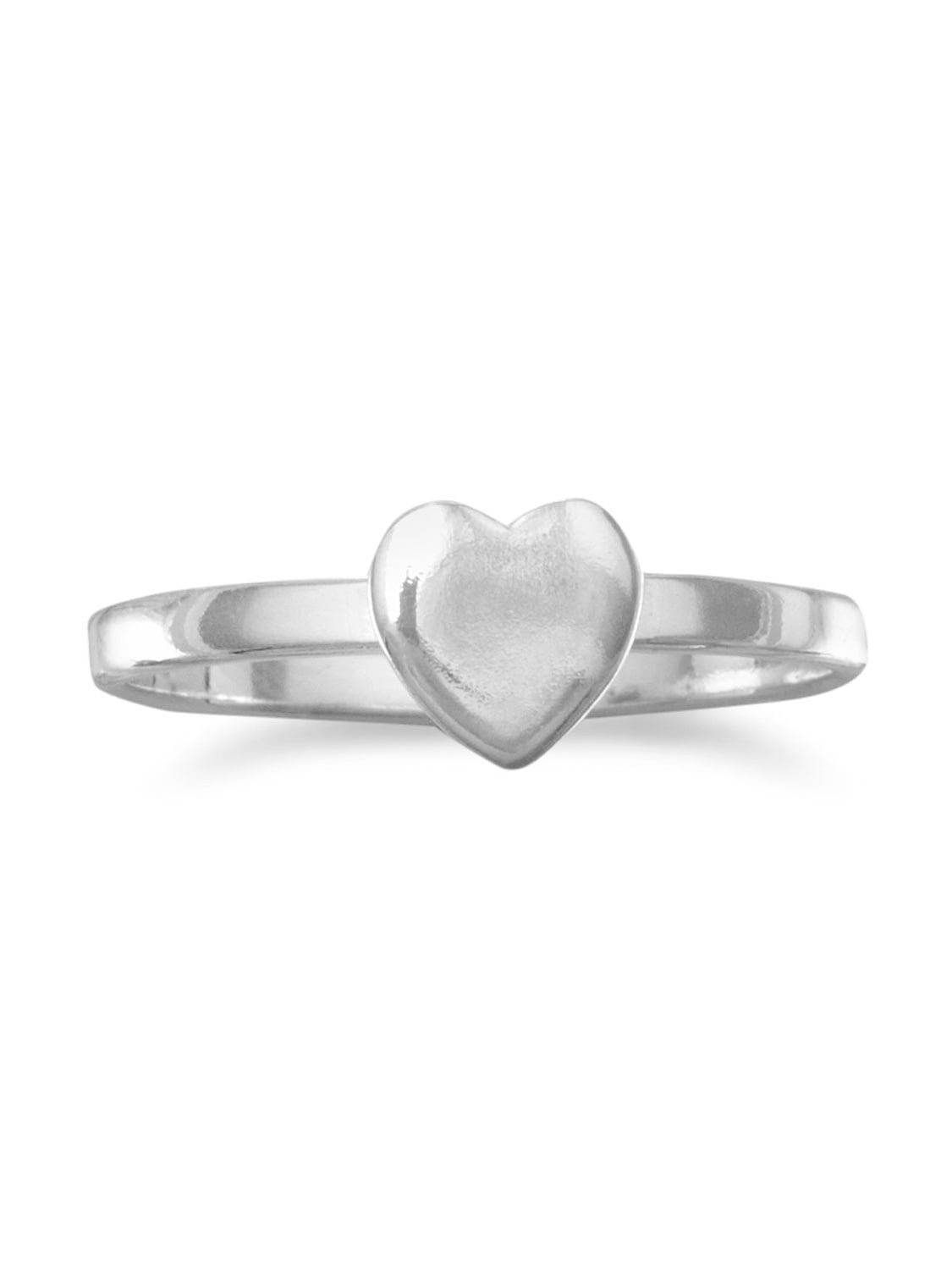 Heart Ring Polished Sterling Silver with 7mm Heart, Sizes 3 to 9 Heart Ring Polished Sterling Silver with 7mm Heart, Sizes 3 to 9