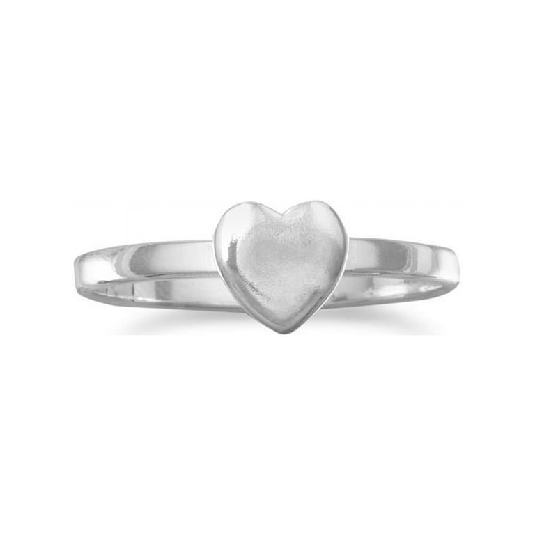 Heart Ring Polished Sterling Silver with 7mm Heart, Sizes 3 to 9 Heart Ring Polished Sterling Silver with 7mm Heart, Sizes 3 to 9