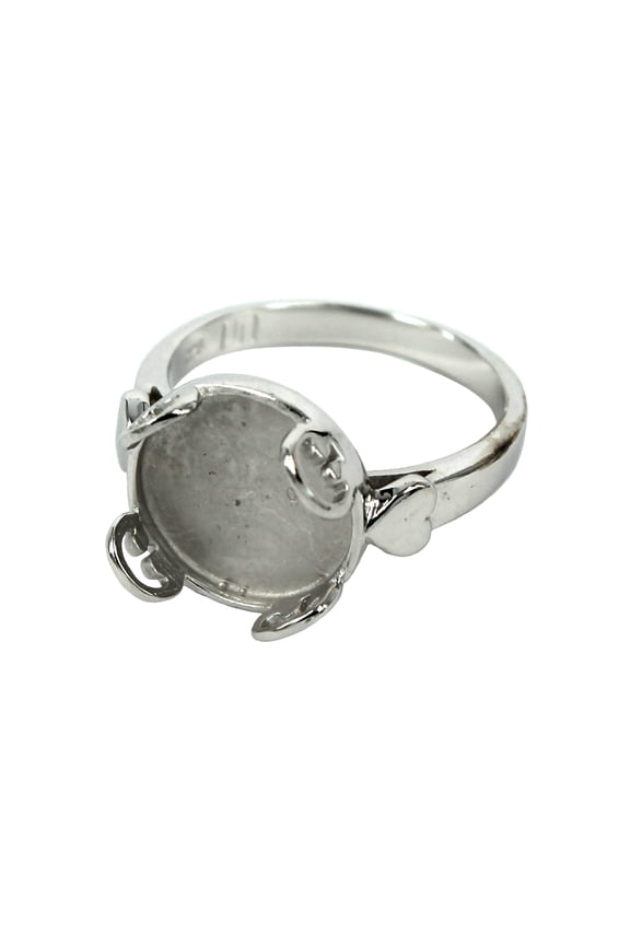 Heart Ring Setting with Round Bezel Mounting in Sterling Silver 12mm | MTR164 (6)