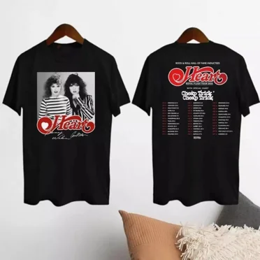 Heart Rock Band Concert T-Shirt, Royal Flush Tour Design, Unisex Apparel, Heart Band Tour 2025, Fan Collection.