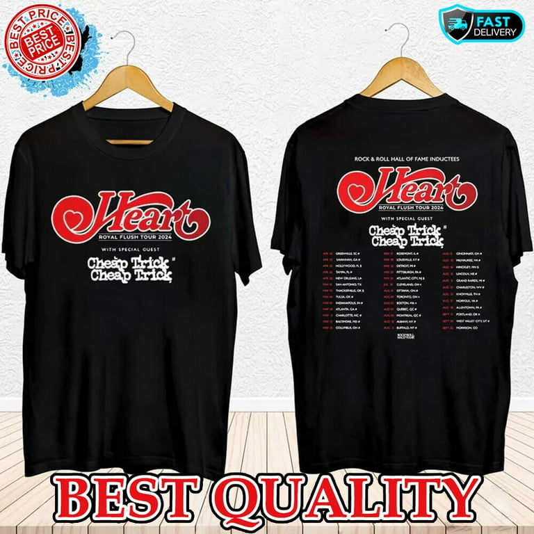 Heart Rock Band Royal Flush Tour 2024 Concert Unisex Tee 2side Hit