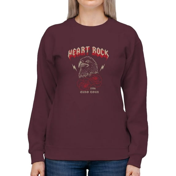 Heart Rock Euro Tour 96 Sweatshirt Women -Image by Shutterstock, Female Medium
