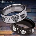 thumbnail image 1 of Heart Rose Tungsten Carbide Ring, 1 of 9