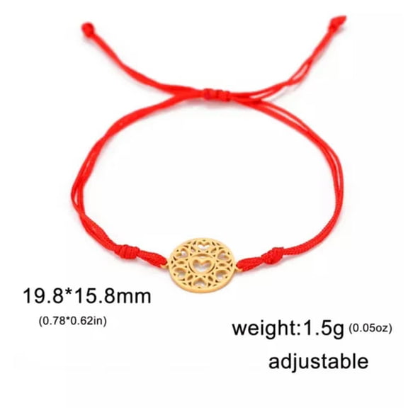 Heart Round Charm Bracelet Women Stainless Steel Box Chain Bracelet Jewelry