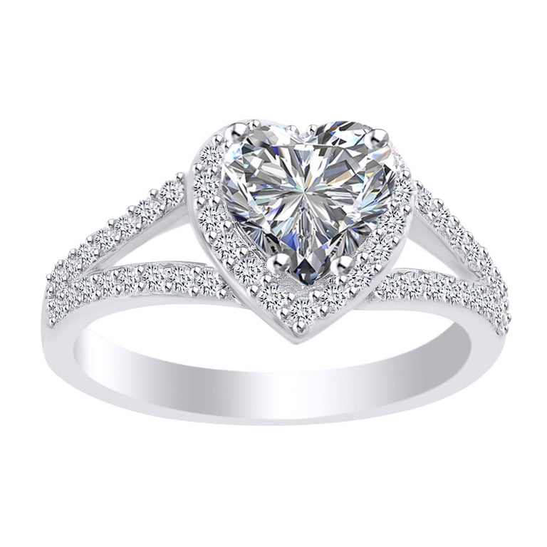 3ct White Love Heart CZ Jewelry Women's White Gold Filled Fashion Ring Size 4-9 3ct White Love Heart CZ Jewelry Women's White Gold Filled Fashion Ring Size 4-9
