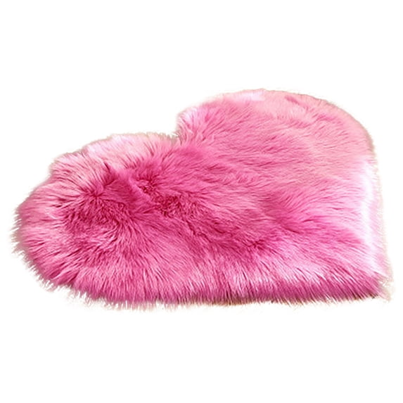 Heart Rug - Loetky Fluffy 20X15.7 Inch Faux Fur Heart Shaped Area Rug for Living Room Bedroom, Soft Large Faux Sheepskin Play Carpet for Girls and Pets, Plush Furry Decor Shaggy Feet Mat for Bedside