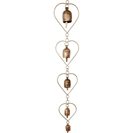 Heart Rustic Bells Large Memorial Wind Chimes for Loss of Loved One