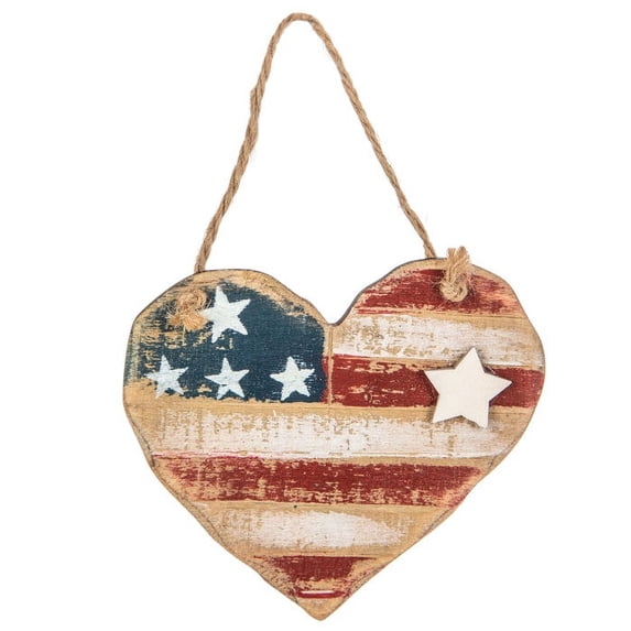 Heart Rustic Wood Ornament Party Supplies Decoration Gift 4th of July