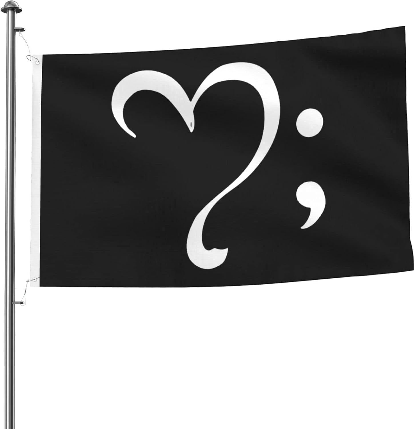 Heart Semicolon Suicide Prevention Awareness Flags 5x8 Ft Yard Flag Indoor Decoration Banner With Grommets
