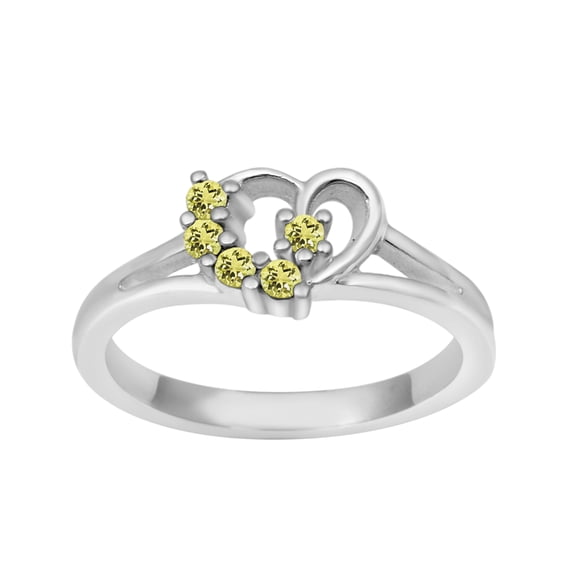 Heart Shape 0.10 Ctw Lemon Quartz 925 Sterling Silver Love Women Valentines Day Gifts Ring