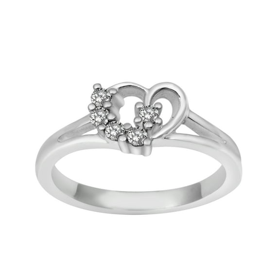 Heart Shape 0.10 Ctw Moissanite 925 Sterling Silver Love Women Valentine Gift Ring