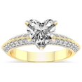 thumbnail image 1 of Heart Shape 1 Carat IGI Certified Lab Grown Diamond Ring | 14K Yellow Gold | Dua Side Stone Knife Edge Lab Diamond Ring | FG-VS1-VS2 Quality Friendly Diamonds, 1 of 5