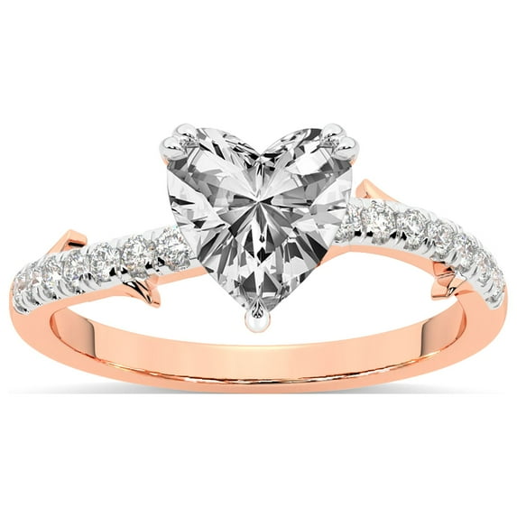 Heart Shape 2 Carat IGI Certified Lab Grown Diamond Ring | 14K Rose Gold | Phoebe Twigs Diamond Ring | FG-VS1-VS2 Quality Friendly Diamonds