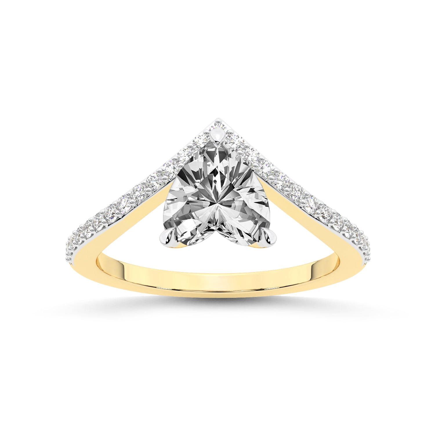 Heart Shape 2 Carat IGI Certified Lab Grown Diamond Ring | 14K Yellow ...