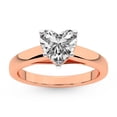 thumbnail image 1 of IGI Certified 2 Carat Heart Shape Lab Grown Diamond Engagement Ring | 14K Rose Gold | Allen Flat Band Solitaire Lab Diamond Ring | FG-VS2-VS2 Quality Friendly Diamonds, 1 of 6