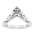 thumbnail image 1 of Heart Shape 3 Carat IGI Certified Lab Grown Diamond Ring | 14K White Gold | Joella Three Stone Chevron Diamond Ring | FG-VS1-VS2 Quality Friendly Diamonds, 1 of 5