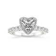 thumbnail image 1 of Heart Shape 3 Carat IGI Certified Lab Grown Diamond Ring | 14K White Gold | Vionna Round Halo Lab Diamond Engagement Ring | FG-VS1-VS2 Quality Friendly Diamonds, 1 of 5