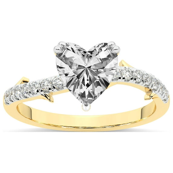 Heart Shape 3 Carat IGI Certified Lab Grown Diamond Ring | 14K Yellow Gold | Phoebe Twigs Diamond Ring | FG-VS1-VS2 Quality Friendly Diamonds
