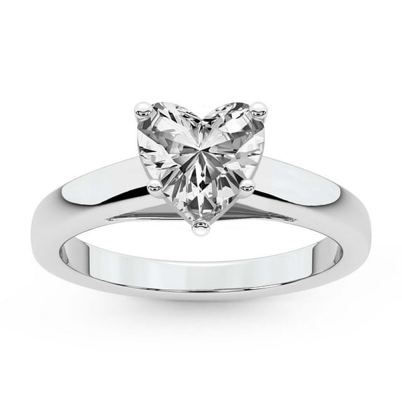 IGI Certified 3 Carat Heart Shape Lab Grown Diamond Engagement Ring | 14K White Gold | Allen Flat Band Solitaire Lab Diamond Ring | FG-VS3-VS2 Quality Friendly Diamonds
