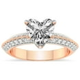 thumbnail image 1 of Heart Shape 4 Carat IGI Certified Lab Grown Diamond Ring | 14K Rose Gold |Dua Side Stone Knife Edge Diamond Ring | FG-VS1-VS2 Quality Friendly Diamonds, 1 of 5
