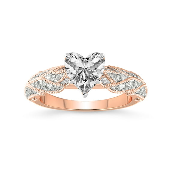 Heart Shape 5 Carat IGI Certified Lab Grown Diamond Ring | 14K Rose Gold |Vintage Willow Lab Diamond Engagement Ring | FG-VS1-VS2 Quality Friendly Diamonds