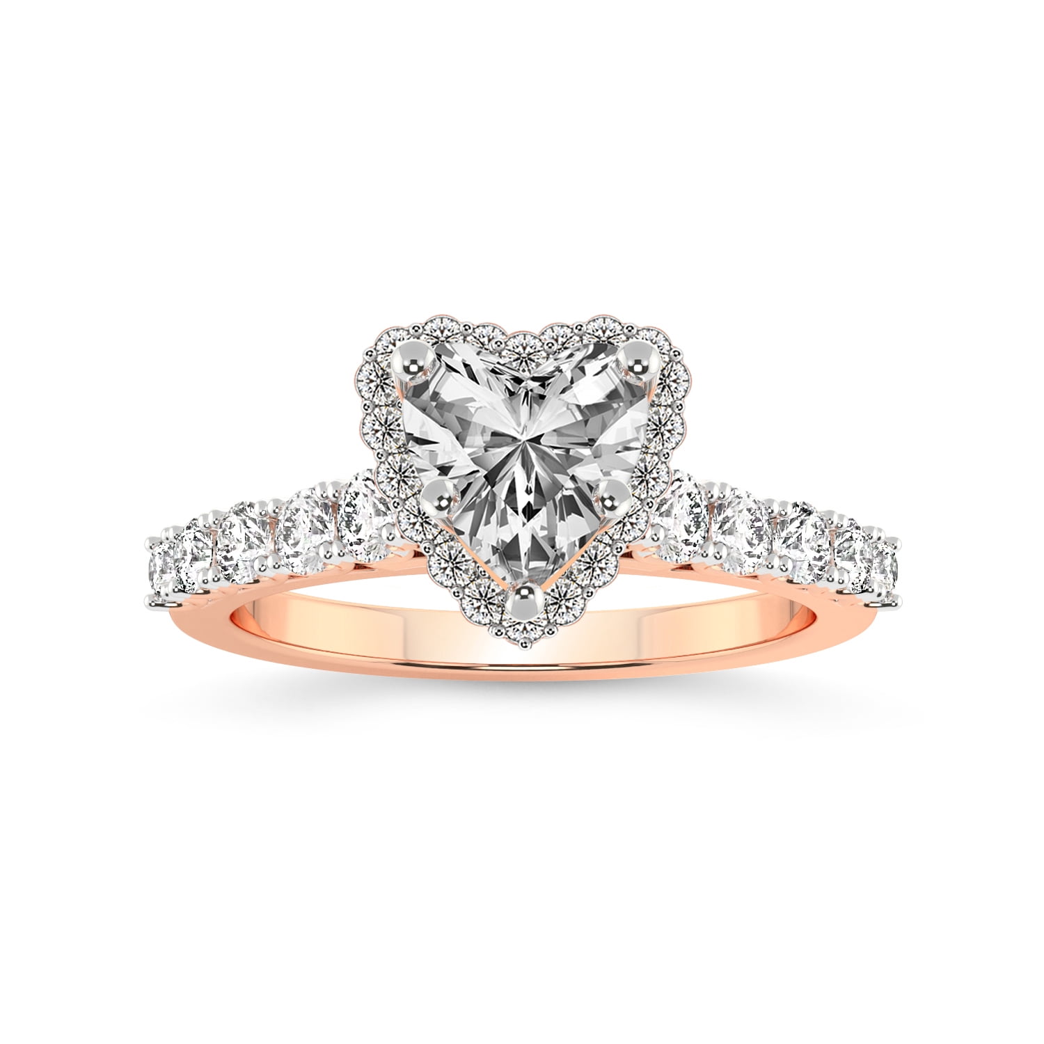 Heart Shape 5 Carat IGI Certified Lab Grown Diamond Ring | 14K Rose ...