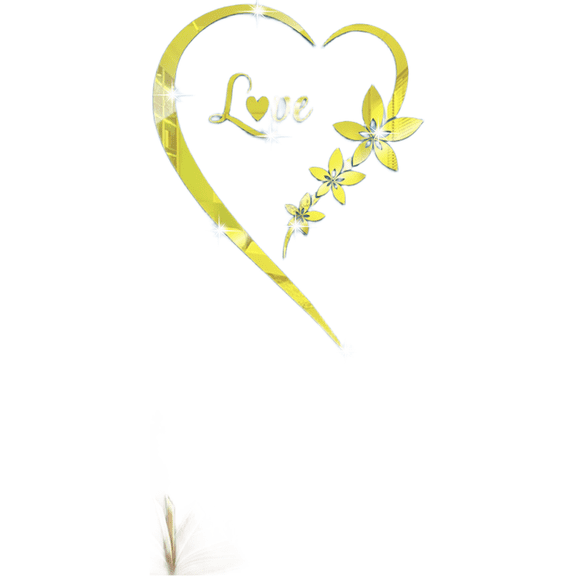 Heart Shape Acrylic Mirror Wall Sticker Self Decor for Bedroom Living Room