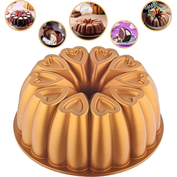 Heart Shape Aluminum Cake Pan with Titanium Coating 10 Inch Non-Stick Bakeware