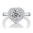 thumbnail image 1 of Heart Shape Anniversary Ring For Women's 1.8 Ct Diamond 14K White Gold Over, 1 of 2