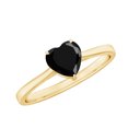 thumbnail image 1 of Rosec Jewels Black Onyx Heart Promise Ring for Women - December Birthstone Ring - AAA Quality Certified - Ready to Gift, 14K Yellow Gold, US 8.00, 1 of 9