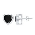 thumbnail image 1 of Rosec Jewels Heart Shape Black Onyx Solitaire Stud Earrings for Women - 7 mm - AAA Grade, 925 Sterling Silver, 1 of 7