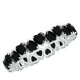 thumbnail image 1 of Rosec Jewels Heart Shape Black Spinel Full Eternity Ring - AAA Quality - August Birthstone, 10K White Gold, US 12.50, 1 of 9