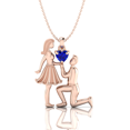 thumbnail image 1 of Heart Shape Blue Sapphire Rose Gold Plated Proposal Style Pendant Anniversary Gift For Sister || Ali Baba Jewellery, 1 of 5
