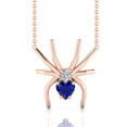 thumbnail image 1 of Heart Shape Blue Sapphire Rose Gold Plated Spider Pendant Gift For Mother's Day || Ali Baba Jewellery, 1 of 5