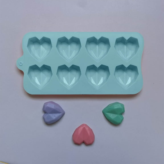 Heart Shape Cake Mold | Multi-Cavity Silicone Baking Pan | Dessert Decorating Tool | Chocolate, Pudding, Jelly Maker | Nonstick, Food Grade, Flexible | Oven Safe | 8-Cavity | Easy Release