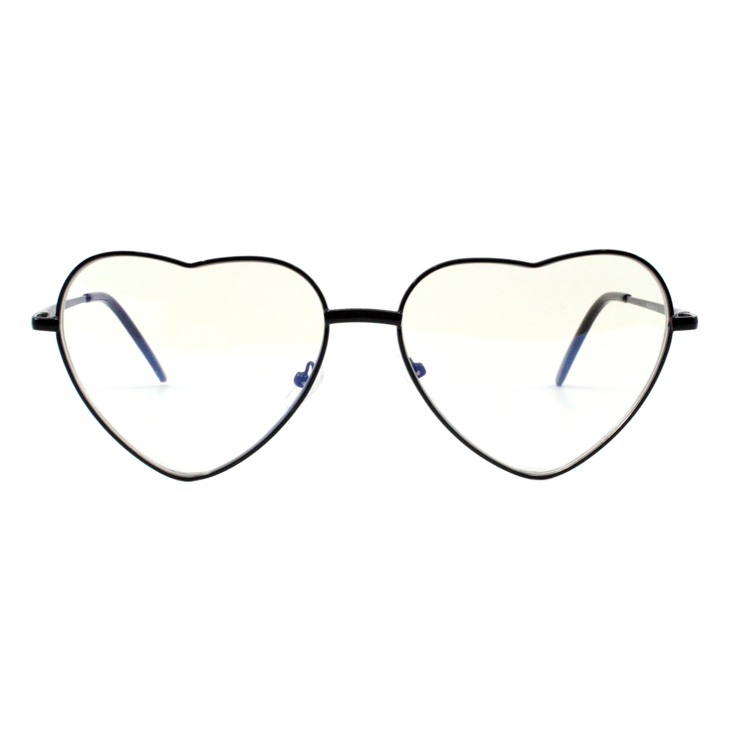 Heart Shape Clear Lens Glasses Wide Oversized Metal Frame  display picture 1