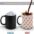 thumbnail image 1 of Heart Shape Color Changing Mug, Heat Sensitive Ceramic Coffee Cup Temperature Activated Cup for Coffee Tea Hot Cocoa Drinks for Home Office and Gift Giving, Fun Surprise Effect, 1 of 7