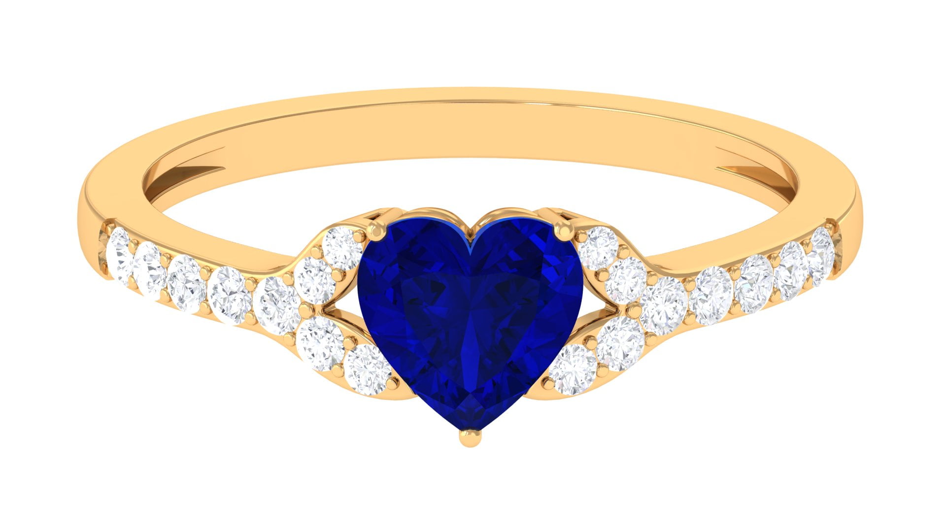Colored Heart Halo Diamond Ring