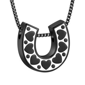 Heart-Shape Cremation Urn Necklace for Ashes-U Shape Urn Necklace Ashes Necklace Memorial Urn Jewelry Waterproof Keepsake Pendant